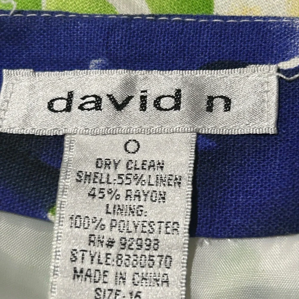 Vintage David N Womens Skirt Size 16 A Line Abstract Print‎ Linen Blend - Picture 6 of 8